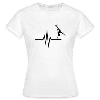 Mein Herz schlägt für Pole Dance - Poledance Tanz - Frauen T-Shirt - Weiß - Vorne - AI Model Female 172 dark (172cm)