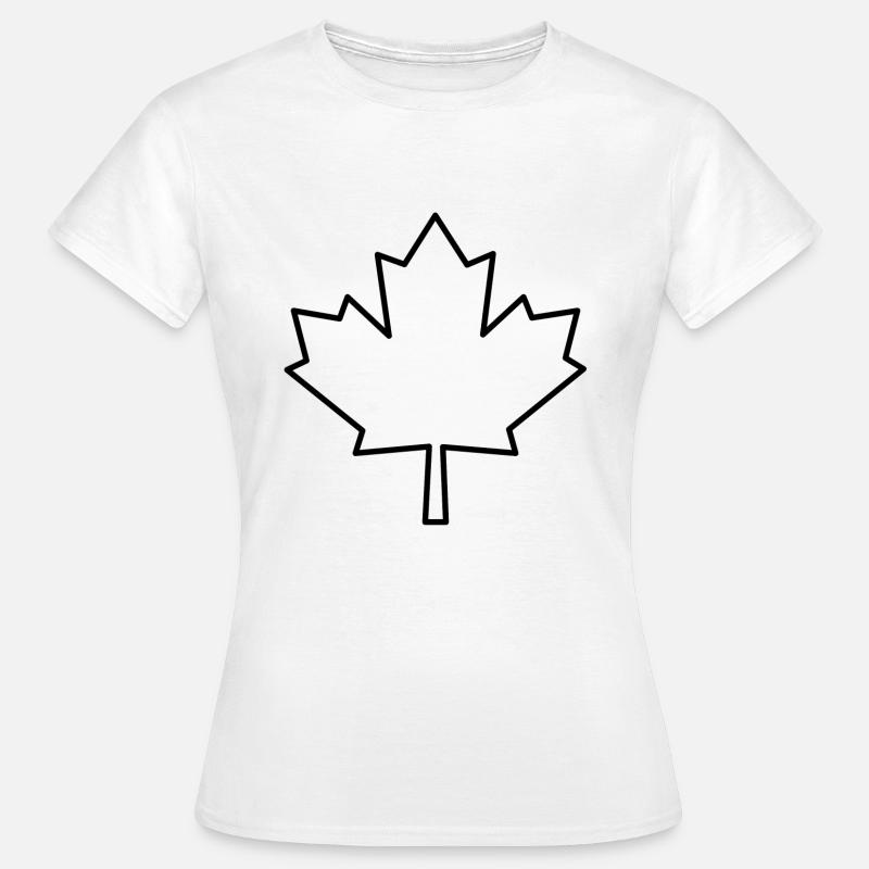 Maple leaf outline - Women's T-Shirt - white