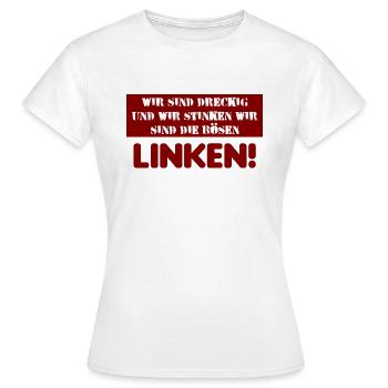 dreckig links - Frauen T-Shirt - Weiß - Vorne - AI Model Female 172 dark (172cm)