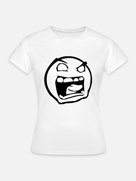 Smiley Sauer schwarz - Frauen T-Shirt - Weiß
