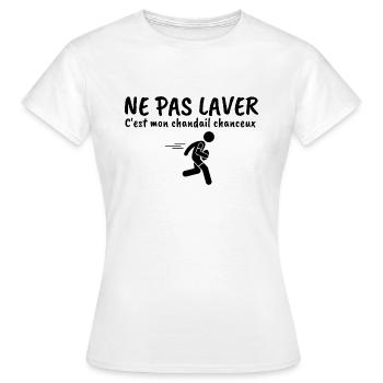 Ne pas laver mon chandail chanceux rugby - T-shirt Femme - blanc - Devant - AI Model Female 172 dark (172cm)