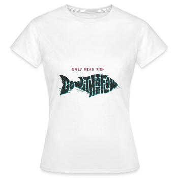 Gegen Den Strom - Frauen T-Shirt - Weiß - Vorne - AI Model Female 172 dark (172cm)