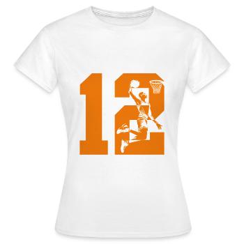 NUMMER 12 BASKETBALL 12. GEBURTSTAG - Frauen T-Shirt - Weiß - Vorne - AI Model Female 172 dark (172cm)