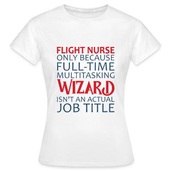 Infirmière de vol Wizard Air Rescue - T-shirt Femme - blanc - Devant - AI Model Female 172 dark (172cm)