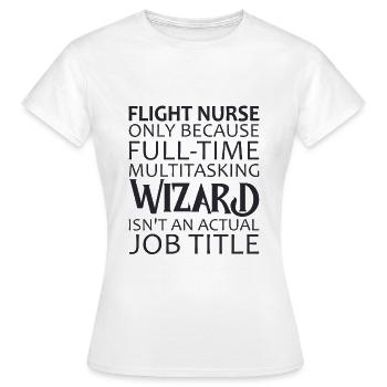Infirmière de vol Wizard Air Rescue - T-shirt Femme - blanc - Devant - AI Model Female 172 dark (172cm)