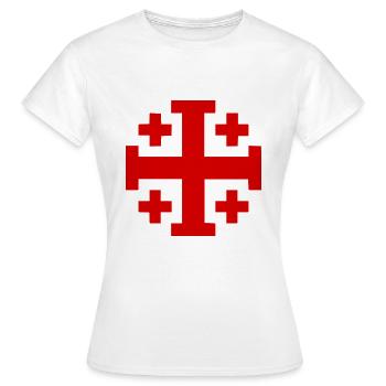 Jerusalem kreuz Jerusalemkreuz - Frauen T-Shirt - Weiß - Vorne - AI Model Female 172 dark (172cm)