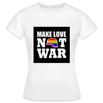 Make love not war - T-shirt Femme - blanc - Devant - AI Model Female 172 dark (172cm)