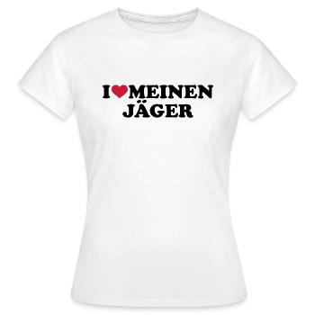 Jäger - Frauen T-Shirt - Weiß - Vorne - AI Model Female 172 dark (172cm)