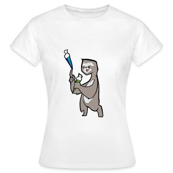 Faultier und Zuckertüte Schulanfang Einschulung - Frauen T-Shirt - Weiß - Vorne - AI Model Female 172 dark (172cm)