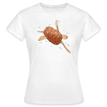 Tortue aquatique - T-shirt Femme - blanc - Devant - AI Model Female 172 dark (172cm)