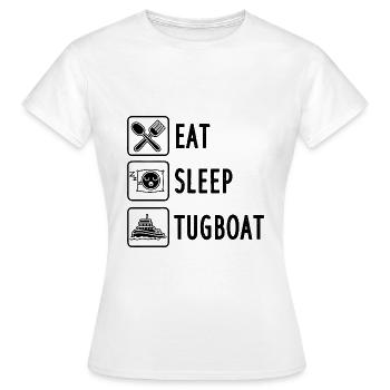 Manger Dormir Remorqueur Conducteur de Remorqueur - T-shirt Femme - blanc - Devant - AI Model Female 172 dark (172cm)
