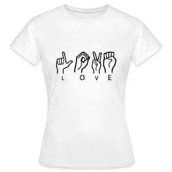 Love Langue des signes - T-shirt Femme - blanc - Devant - AI Model Female 172 dark (172cm)