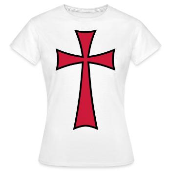 03 Templer Kreuz Mittelalter 2c - Frauen T-Shirt - Weiß - Vorne - AI Model Female 172 dark (172cm)