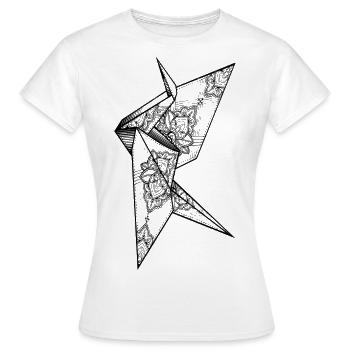 Wahnsinniger Kranich - Frauen T-Shirt - Weiß - Vorne - AI Model Female 172 dark (172cm)