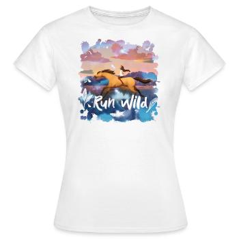 Spirit Et Lucky Run Wild - T-shirt Femme - blanc - Devant - AI Model Female 172 dark (172cm)
