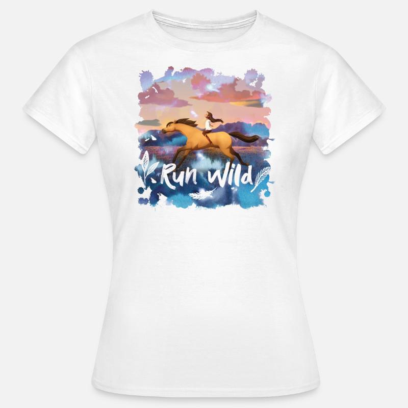 Spirito e Lucky Run Wild - Maglietta da donna - bianco