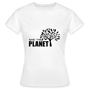 SAVE THE PLANET - Frauen T-Shirt - Weiß - Vorne - AI Model Female 172 dark (172cm)