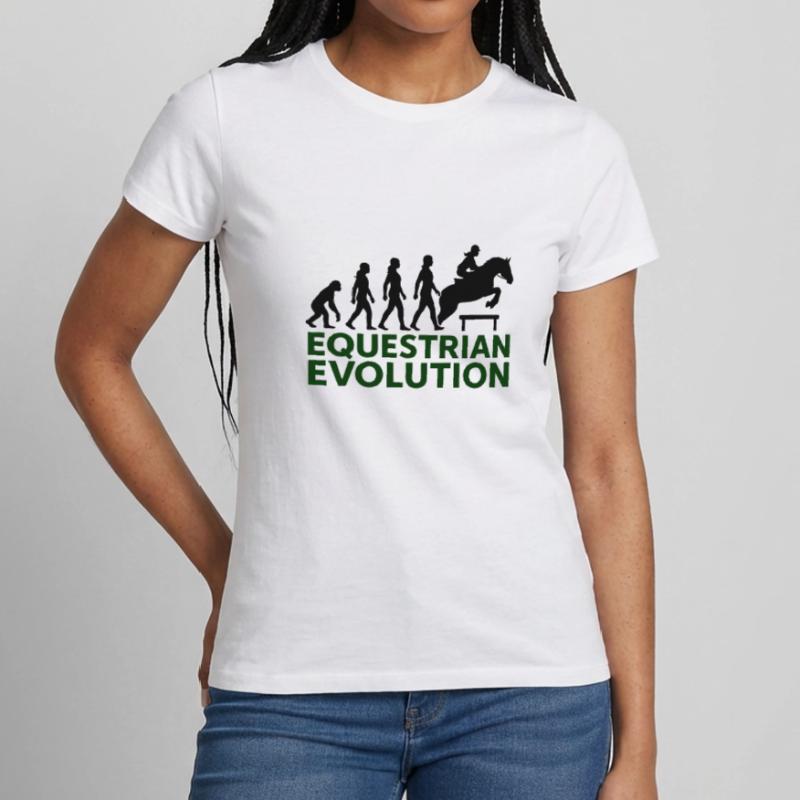 Equestrian Evolution Reiterin Geschenk Cool Frauen T-Shirt
