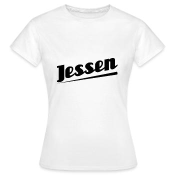 Jessen - Textdesign mit Stadtnamen - Frauen T-Shirt - Weiß - Vorne - AI Model Female 172 dark (172cm)