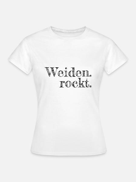 Weiden rockt - Textdesign mit Stadtnamen - Frauen T-Shirt - Weiß