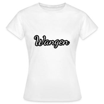 Wangen - Textdesign mit Stadtnamen - Frauen T-Shirt - Weiß - Vorne - AI Model Female 172 dark (172cm)