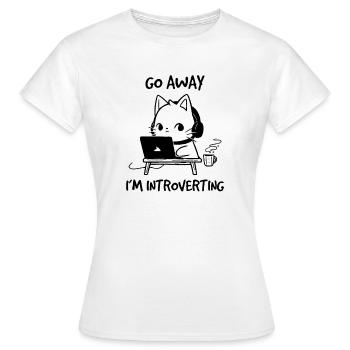 Typisch Katzen Verhaltens Kollektion Sprüche - Frauen T-Shirt - Weiß - Vorne - AI Model Female 172 dark (172cm)