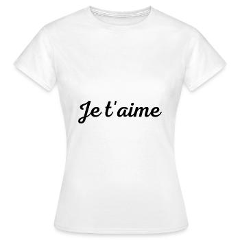 Joli design je t aime - T-shirt Femme - blanc - Devant - AI Model Female 172 dark (172cm)