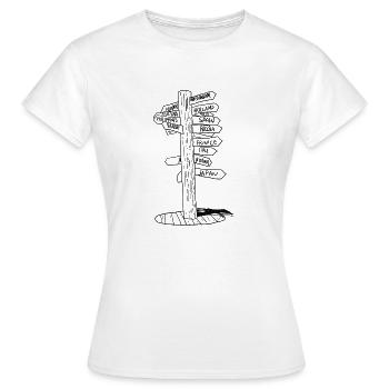 Reisen Urlaub Ausflug Camping - Frauen T-Shirt - Weiß - Vorne - AI Model Female 172 dark (172cm)