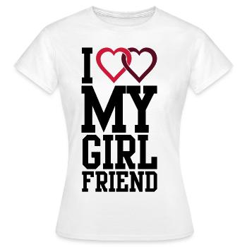 I love my Girlfriend - Women's T-Shirt - white - Front - AI Model Female 172 dark (172cm)