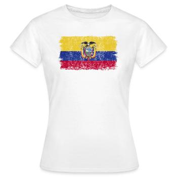 Équateur Drapeau Équateur Drapeau Équateur - T-shirt Femme - blanc - Devant - AI Model Female 172 dark (172cm)