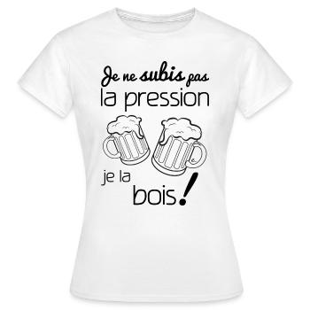 Je ne subis pas la pression - T-shirt Femme - blanc - Devant - AI Model Female 172 dark (172cm)