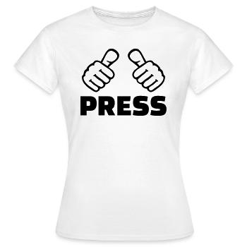 Press - T-shirt Femme - blanc - Devant - AI Model Female 172 dark (172cm)