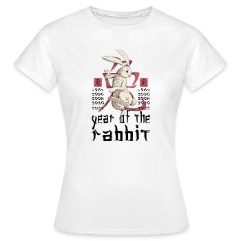 Chinesisches Hase Schriftzeichen Neujahr - Frauen T-Shirt - Weiß - Vorne - AI Model Female 172 dark (172cm)