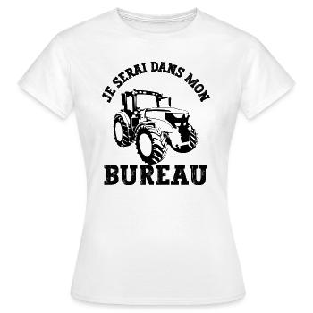 je serai dans mon bureau - T-shirt Femme - blanc - Devant - AI Model Female 172 dark (172cm)