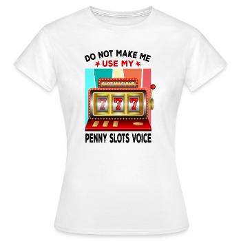 Casino Gambling Slot Machine à sous Jeu de cartes - T-shirt Femme - blanc - Devant - AI Model Female 172 dark (172cm)