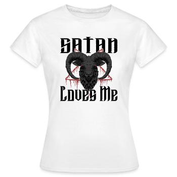 Satan Beelzebub Teufel Gothic Pentagram Mystisch - Frauen T-Shirt - Weiß - Vorne - AI Model Female 172 dark (172cm)