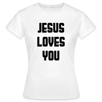 Jésus vous aime - T-shirt Femme - blanc - Devant - AI Model Female 172 dark (172cm)