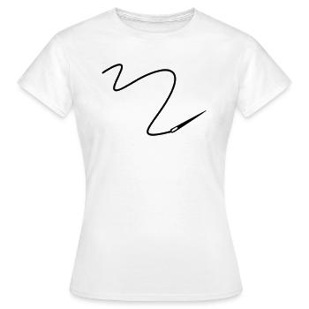 Nadel mit Faden - Frauen T-Shirt - Weiß - Vorne - AI Model Female 172 dark (172cm)