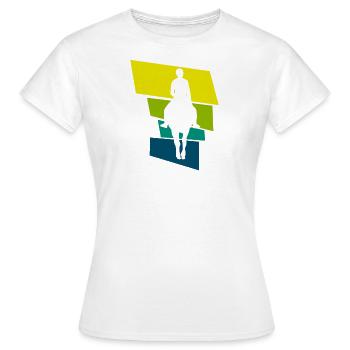 équitation Western - T-shirt Femme - blanc - Devant - AI Model Female 172 dark (172cm)