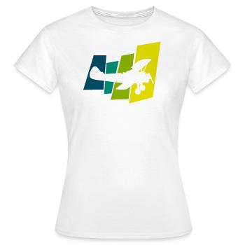 Flieger - Frauen T-Shirt - Weiß - Vorne - AI Model Female 172 dark (172cm)