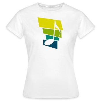 music - Women's T-Shirt - white - Front - AI Model Female 172 dark (172cm)