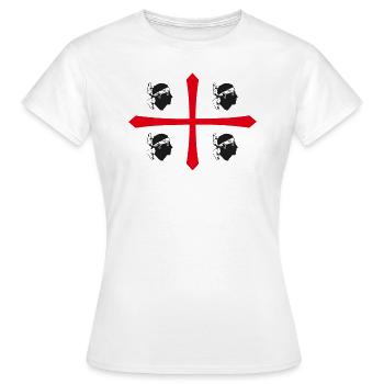 Drapeau Sardaigne drapeau Sardaigne Sardaigne - T-shirt Femme - blanc - Devant - AI Model Female 172 dark (172cm)