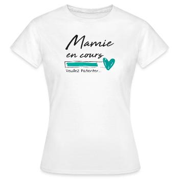 Je serai grand-mère annonce de grossesse bébé - T-shirt Femme - blanc - Devant - AI Model Female 172 dark (172cm)