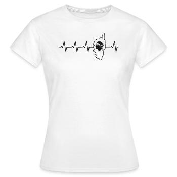 Korsika Herzschlag EKG Corsica Heartbeat Insel - Frauen T-Shirt - Weiß - Vorne - AI Model Female 172 dark (172cm)