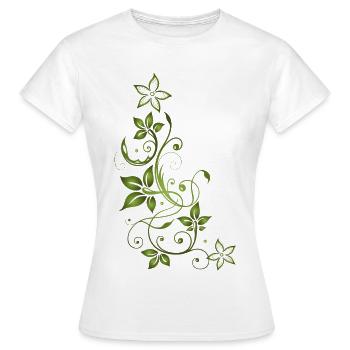 Feuille feuilles automne vert vrille - T-shirt Femme - blanc - Devant - AI Model Female 172 dark (172cm)