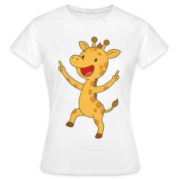 Gute-Laune-Giraffe - Frauen T-Shirt - Weiß - Vorne - AI Model Female 172 dark (172cm)