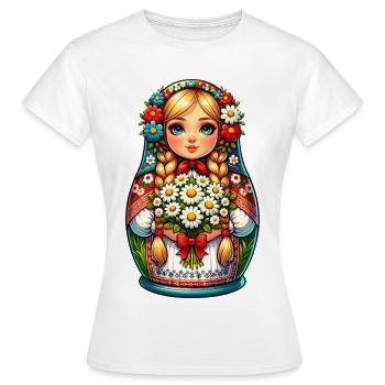 Matriochka en russe Matriochka Poupée Russe - T-shirt Femme - blanc - Devant - AI Model Female 172 dark (172cm)