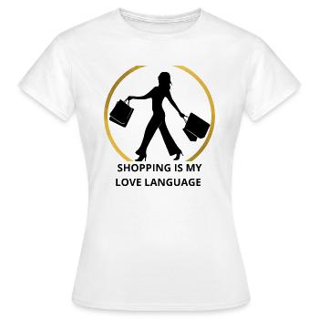 Anneau doré minimaliste - T-shirt Femme - blanc - Devant - AI Model Female 172 dark (172cm)