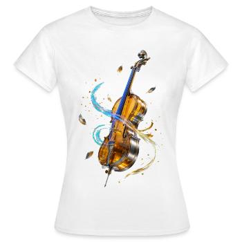 Violon en Spirales lumineuses - T-shirt Femme - blanc - Devant - AI Model Female 172 dark (172cm)
