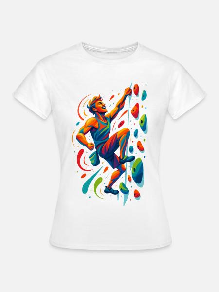 Bouldern Motivation: Kletterer Kunst Design - Frauen T-Shirt - Weiß